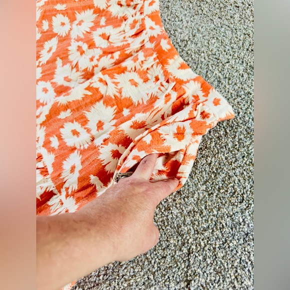 KARLIE Flowy Tiered Orange Blossom Floral Flowy Maxi Ruffle Skirt w POCKETS NWT - Picture 10 of 16